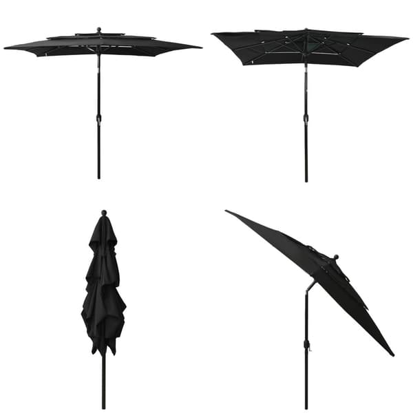 Trädgårdsparasoll med aluminiumstång 2,5x2,5 m svart - Parasoll - Parasoller - Home & Living