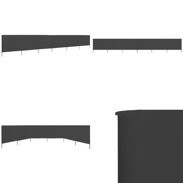 6-panels læsejl stof 800 x 80 cm grå - Læsejl - Læskærm - Home & Living