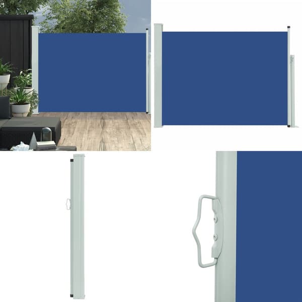 Infällbar sidomarkis 100x500 cm blå - Sidomarkis - Sidomarkiser - Home & Living