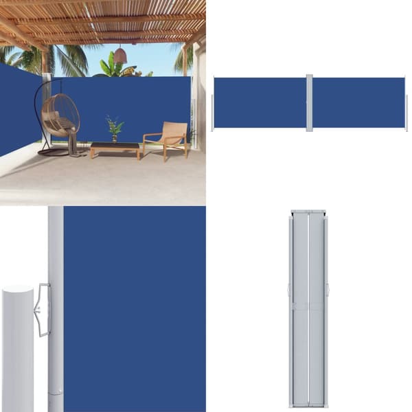 Infällbar sidomarkis 180x600 cm blå - Balkongmarkis - Sidomarkiser - Home & Living