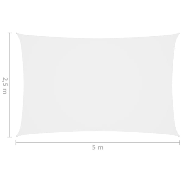 Solsejl 2,5x5 m rektangulær oxfordstof hvid - Solsejl - Læsejl - Home & Living