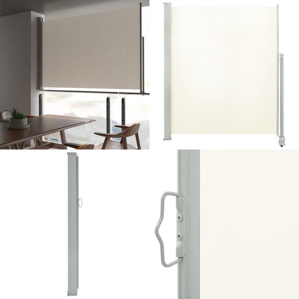 Sammenrullelig sidemarkise til terrassen 160 x 300 cm creme - Sidemarkise - Sidemarkiser - Home & Living