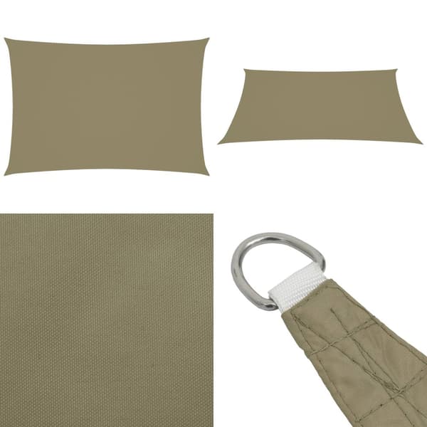 Solsegel oxfordtyg rektangulärt 3x5 m beige - Solsegel - Solskydd - Home & Living