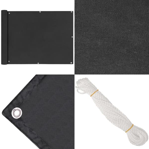 Parvekkeen Suoja Oxford Kangas 90x400 cm Antrasiitti - - Home & Living