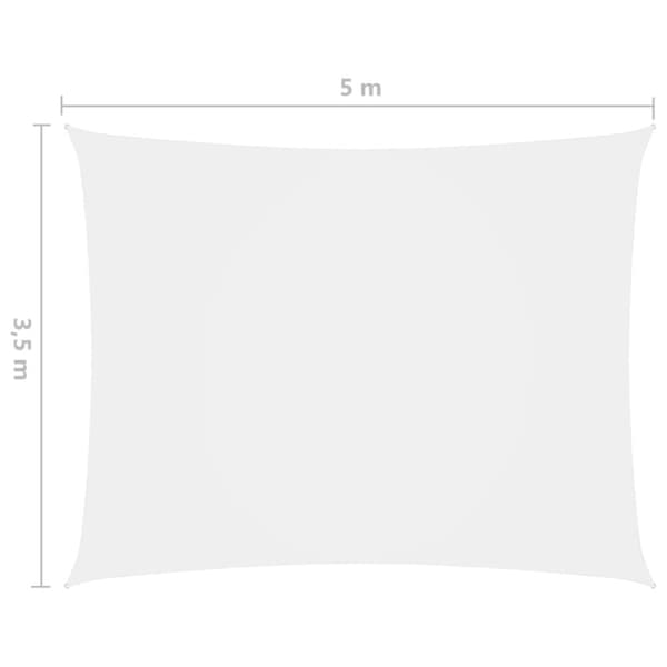 Solsejl 3,5x5 m oxfordstof rektangulær hvid - Solsejl - Læsejl - Home & Living