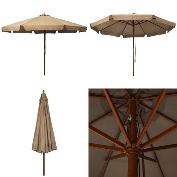 Aurinkovarjo puurunko 330 cm ruskeanharmaa - Aurinkovarjo - Aurinkovarjot - Home & Living