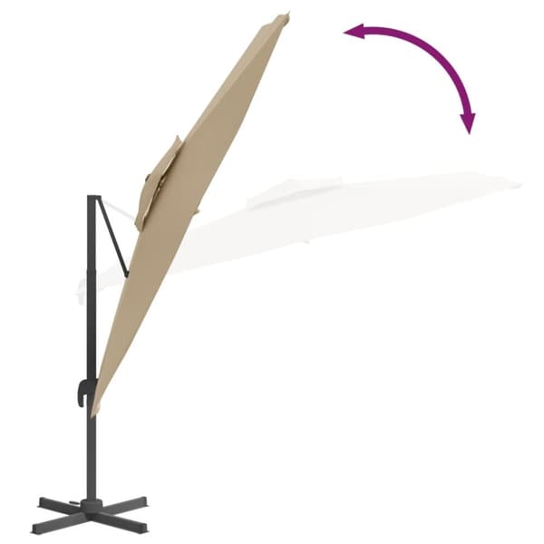 Parasoll med ventilation taupe 400x300 cm - Frihängande Parasoll - Parasoll - Home & Living