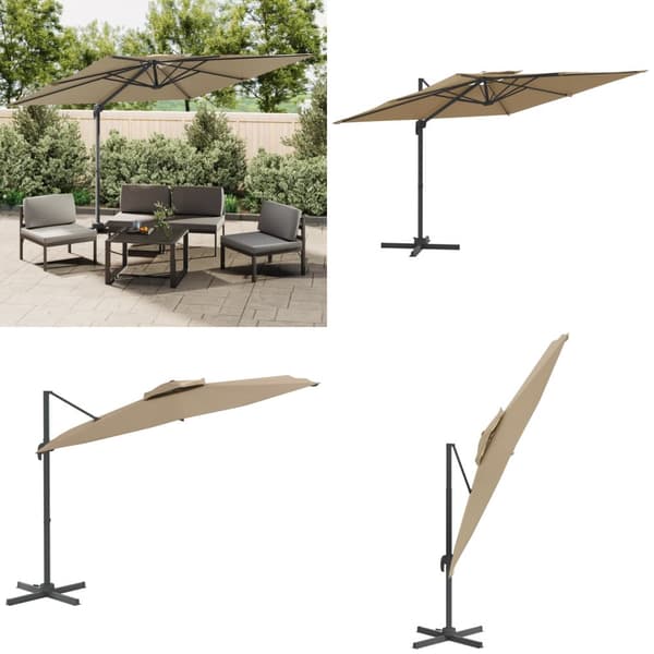 Parasoll med ventilation taupe 400x300 cm - Frihängande Parasoll - Parasoll - Home & Living