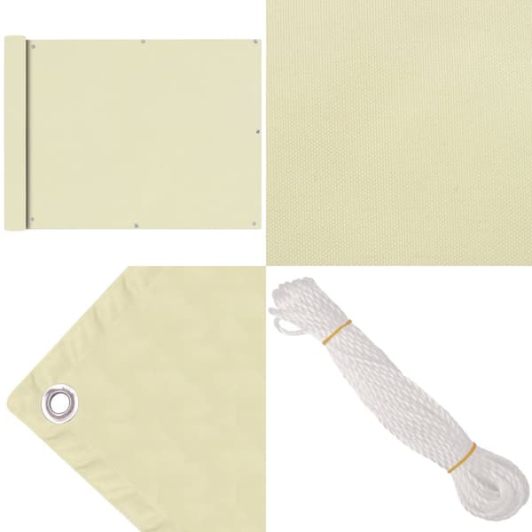 Parvekkeen Suoja Oxford Kangas 90x600 cm Kerma - - Home & Living