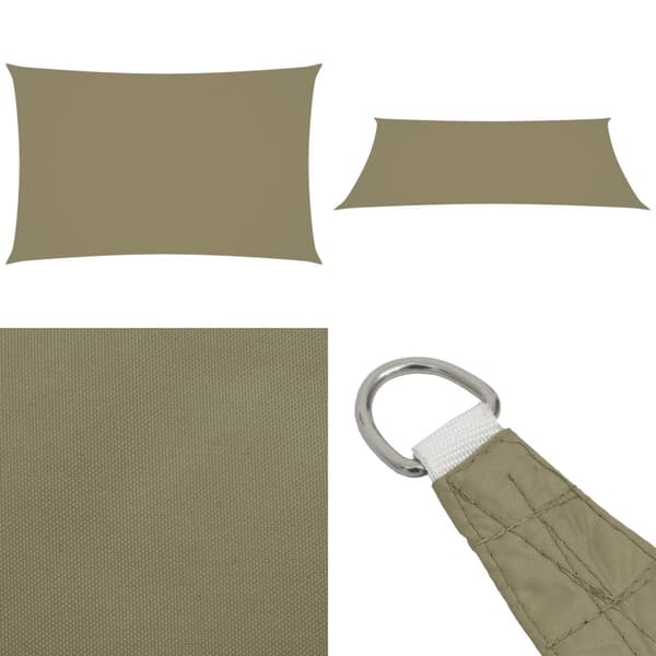Solsejl 2x4,5 m rektangulær oxfordstof beige - Solsejl - Læsejl - Home & Living
