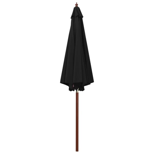 Parasoll med trästång 300x258 cm svart - Parasoll - Parasol - Home & Living