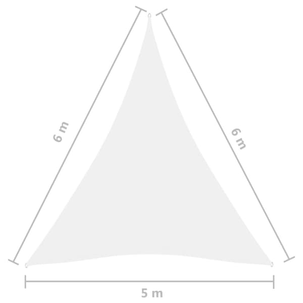 Solsejl 5x6x6 m trekantet oxfordstof hvid - Solsejl - Læsejl - Home & Living
