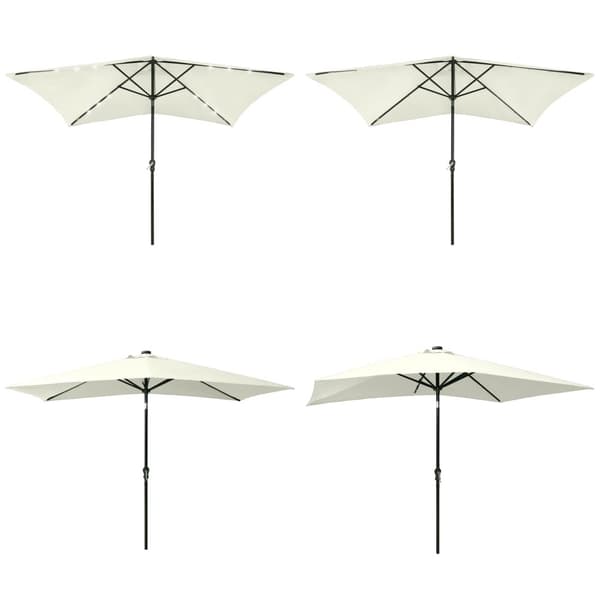 Parasoll med LED och stålstång 2x3 m sand - Parasoll - Parasoller - Home & Living