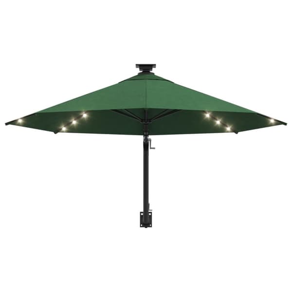 Väggmonterat parasoll med LED och metallstång 300 cm grön - Parasoll - Trädgårdsparasoll - Home & Living