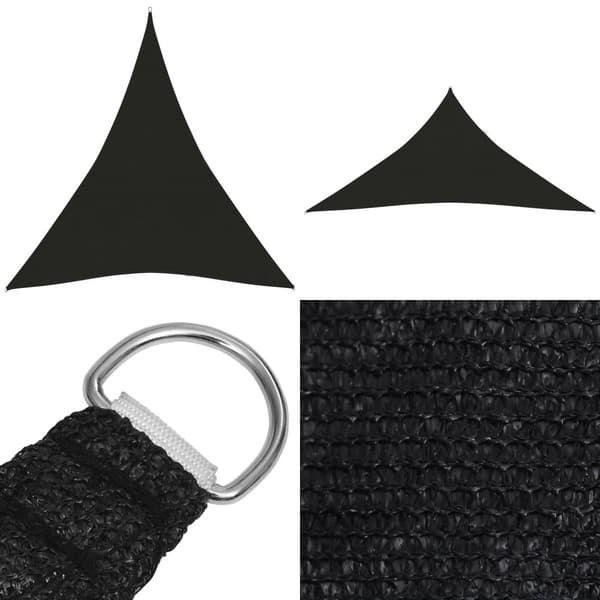 Solsegel 160 g/m² svart 4x5x5 m HDPE - Solsegel - Solskydd - Home & Living