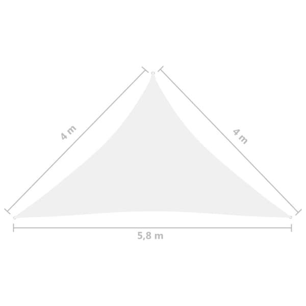 Solsejl 4x4x5,8 m oxfordstof trekantet hvid - Solsejl - Læsejl - Home & Living