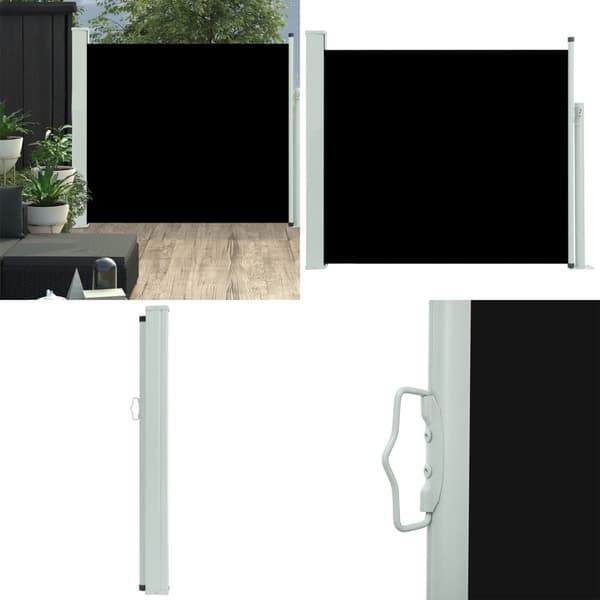 Sisäänvedettävä terassin sivumarkiisi 100x300 cm musta - Sivumarkiisi - Sivumarkiisit - Home & Living