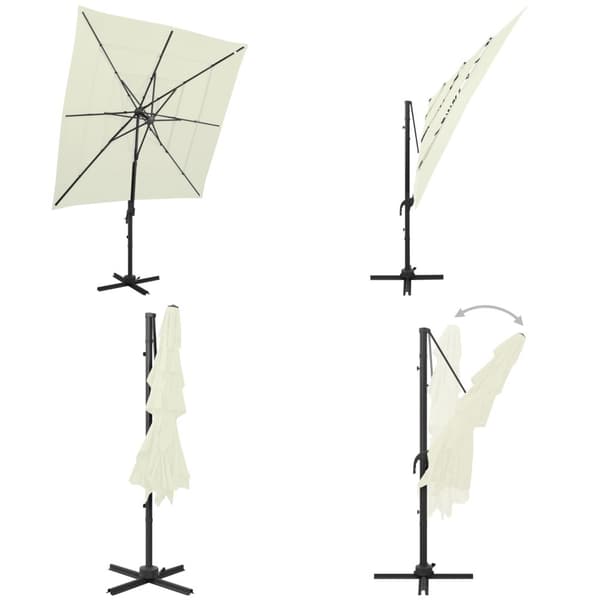 Trädgårdsparasoll med ventilation och stång sand 250x250 cm - Parasoll - Parasoller - Home & Living
