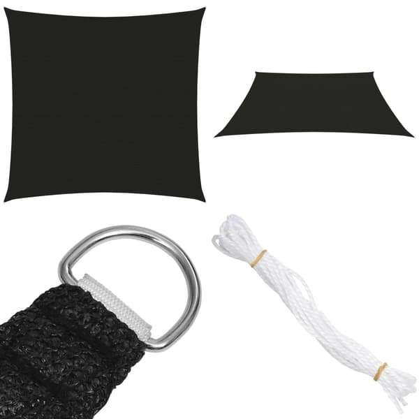Aurinkopurje 160 g/m² musta 3x3 m HDPE - Aurinkovarjopurje - Aurinkovarjopurjeet - Home & Living