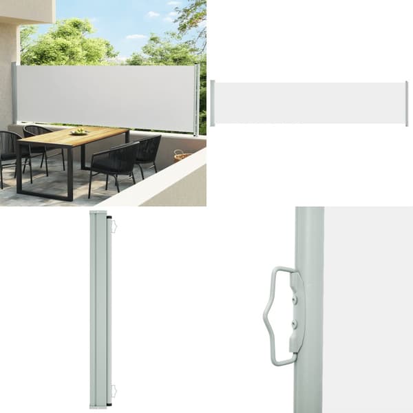 Sammenrullelig sidemarkise til terrassen 140x600 cm cremefarvet - Sidemarkise - Sidemarkiser - Home & Living