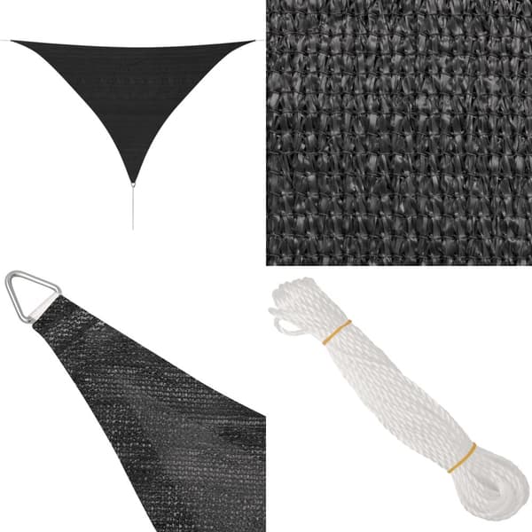 Solsegel HDPE trekantigt 3,6x3,6x3,6 m antracit - Solsegel - Solskydd - Home & Living
