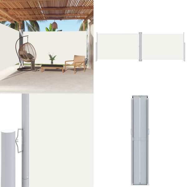 Infällbar sidomarkis 200x600 cm gräddvit - Balkongmarkis - Sidomarkiser - Home & Living