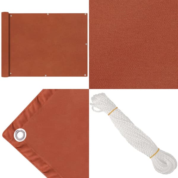 Balkonafskærmning Oxford-stof 90x400 cm terracotta - Balkonafskærmning - Balkonafskærmninger - Home & Living