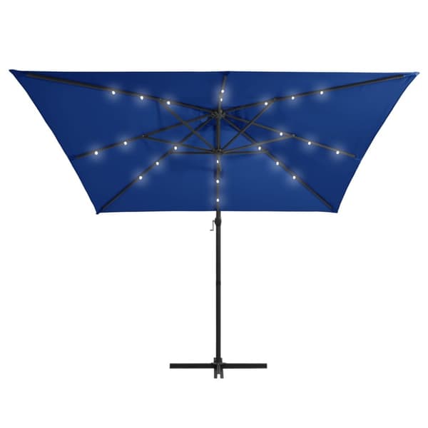 Frihängande parasoll med LED och stålstång 250x250 cm azurblå - Parasoll - Parasoll - Home & Living