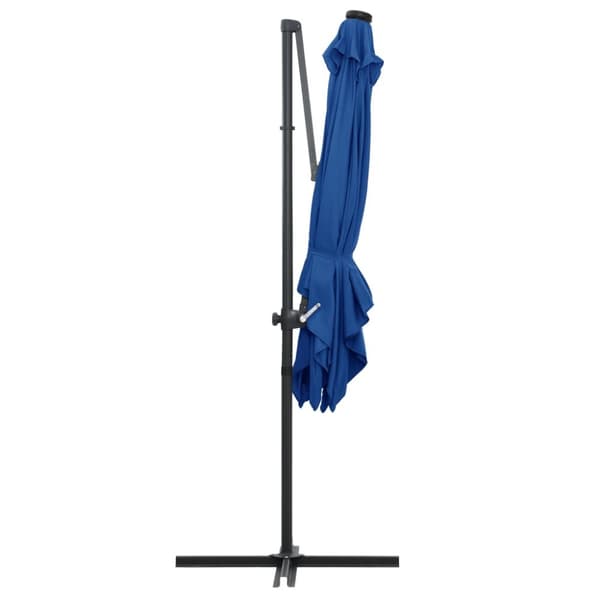 Frihängande parasoll med LED och stålstång 250x250 cm azurblå - Parasoll - Parasoll - Home & Living