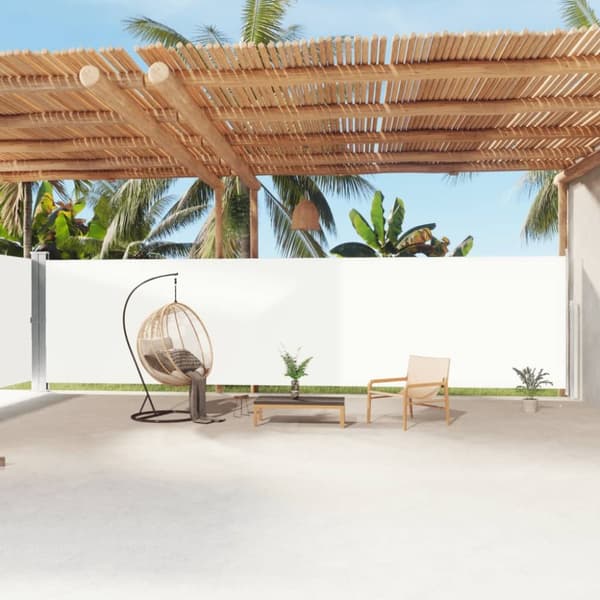 Infällbar sidomarkis gräddvit 200x1200 cm - Balkongmarkis - Sidomarkiser - Home & Living