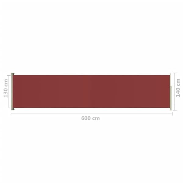 Sammenrullelig sidemarkise til terrassen 140x600 cm rød - Sidemarkise - Sidemarkiser - Home & Living