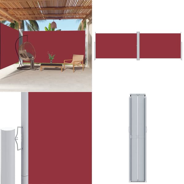 Infällbar sidomarkis 200x600 cm röd - Balkongmarkis - Sidomarkiser - Home & Living