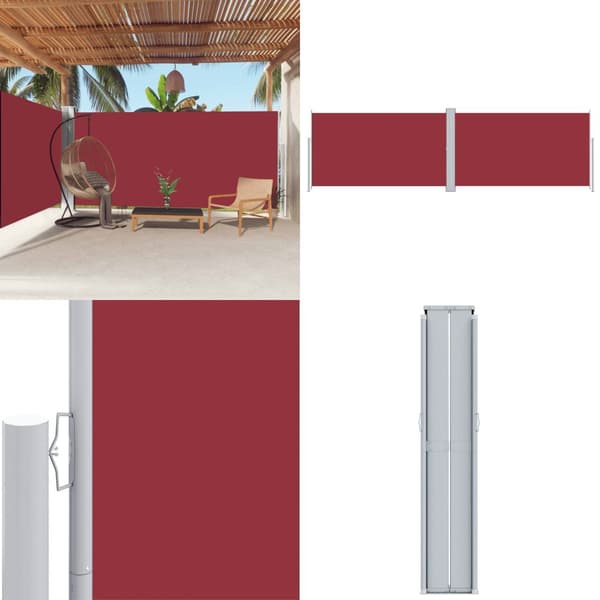 Sisäänvedettävä sivumarkiisi punainen 180x600 cm - Sivumarkiisi - Sivumarkiisit - Home & Living