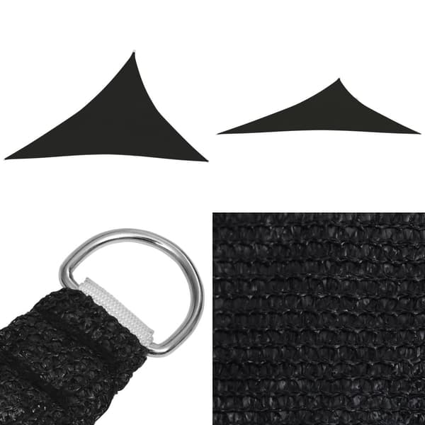 Solsejl 4x5x6,8 m 160 g/m² HDPE sort - Solsejl - Solskærm - Home & Living