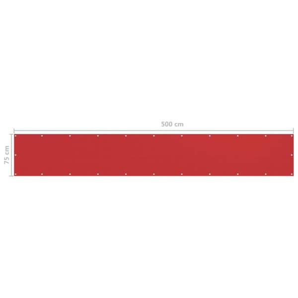 Parvekkeen suoja punainen 75x500 cm HDPE - Parvekkeen Suoja - Parvekkeen Suojat - Home & Living