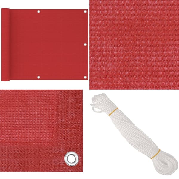 Parvekkeen suoja punainen 75x500 cm HDPE - Parvekkeen Suoja - Parvekkeen Suojat - Home & Living