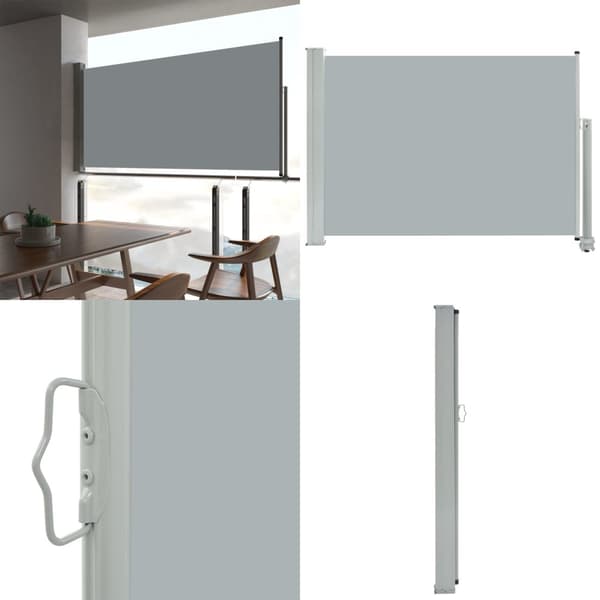 Sisäänvedettävä terassin sivumarkiisi 80x300 cm harmaa - Sivumarkiisi - Sivumarkiisit - Home & Living