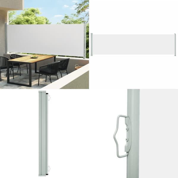 Sisäänvedettävä terassin sivumarkiisi 600x160 cm kerma - Sivumarkiisi - Sivumarkiisit - Home & Living