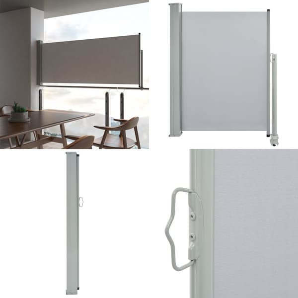 Infällbar sidomarkis 100 x 300 cm grå - Sidomarkis - Sidomarkiser - Home & Living