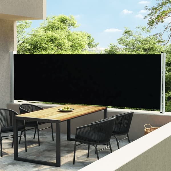Infällbar sidomarkis 140x600 cm svart - Sidomarkis - Sidomarkiser - Home & Living