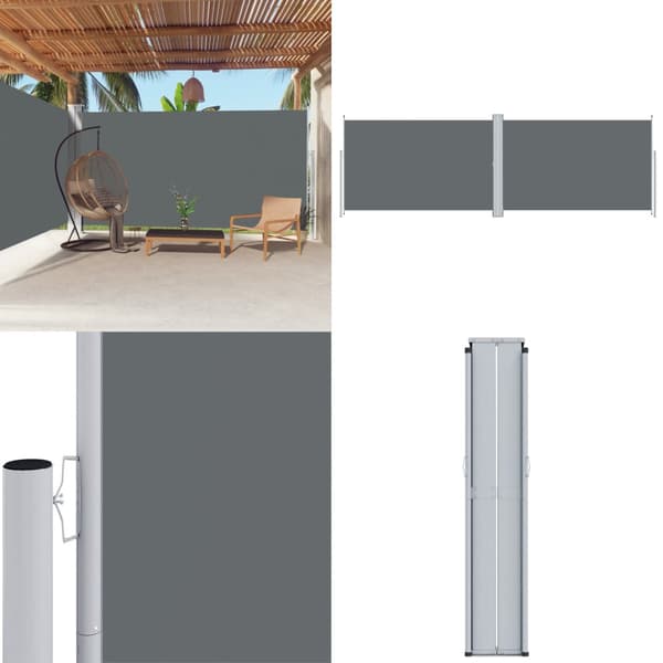 Infällbar sidomarkis 200x600 cm antracit - Balkongmarkis - Sidomarkiser - Home & Living