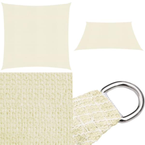 Solsegel 160 g/m² gräddvit 3x3 m HDPE - Solsegel - Solskydd - Home & Living