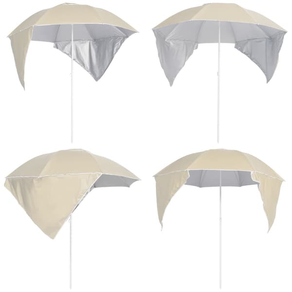 Strandparasol med sidevægge 215 cm sandfarvet - Strandparasol - Strandparasoller - Home & Living