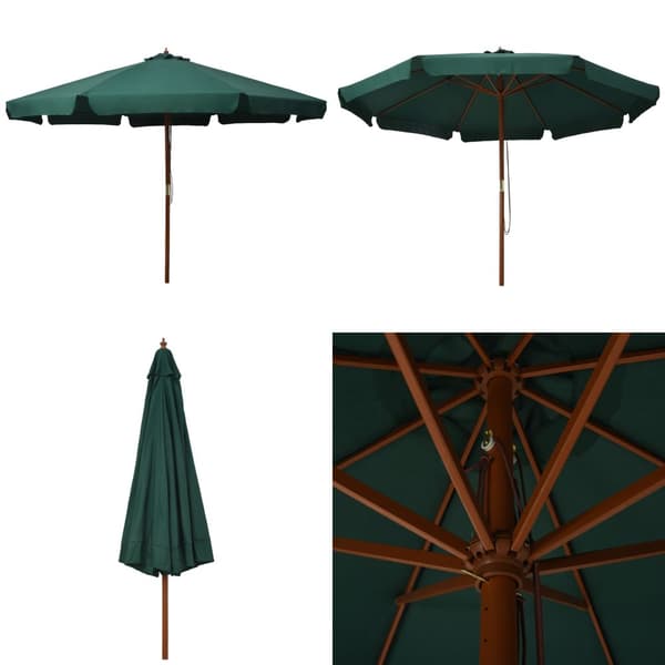 Aurinkovarjo puurunko 330 cm vihreä - Aurinkovarjo - Aurinkovarjot - Home & Living