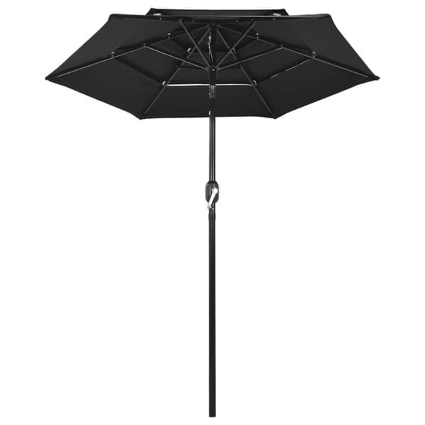 Parasol med aluminiumsstang i 3 niveauer 2 m sort - Parasol - Parasoller - Home & Living