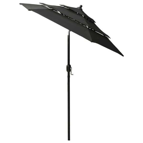 Parasol med aluminiumsstang i 3 niveauer 2 m sort - Parasol - Parasoller - Home & Living
