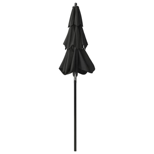 Parasol med aluminiumsstang i 3 niveauer 2 m sort - Parasol - Parasoller - Home & Living