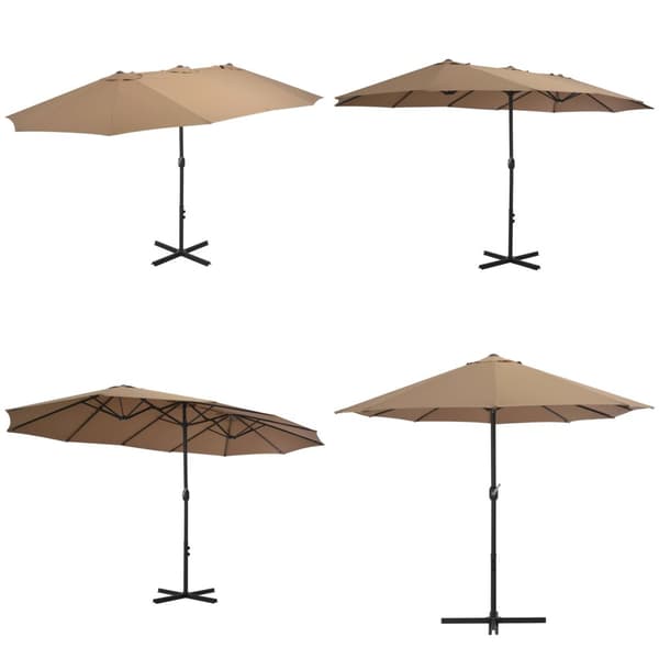 Trädgårdsparasoll med aluminiumstång 460x270 cm taupe - Parasoll - Parasoll - Home & Living