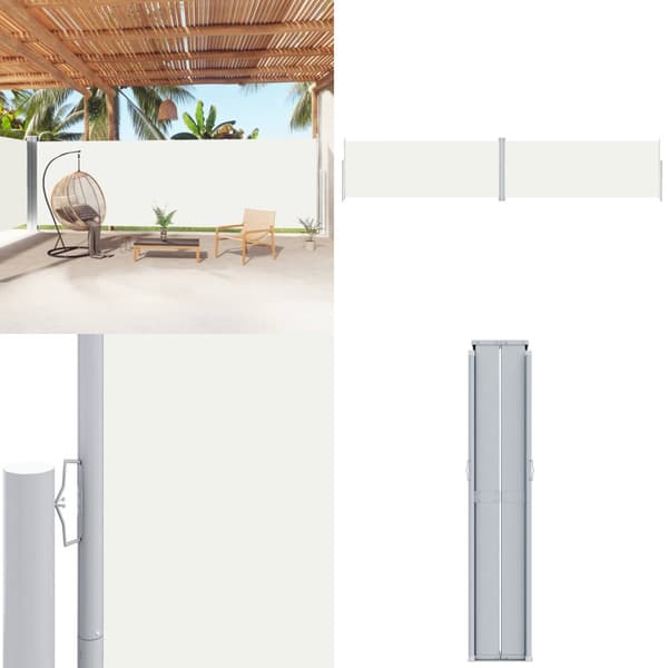 Sammenrullelig sidemarkise 200x1000 cm cremefarvet - Sidemarkise - Sidemarkiser - Home & Living