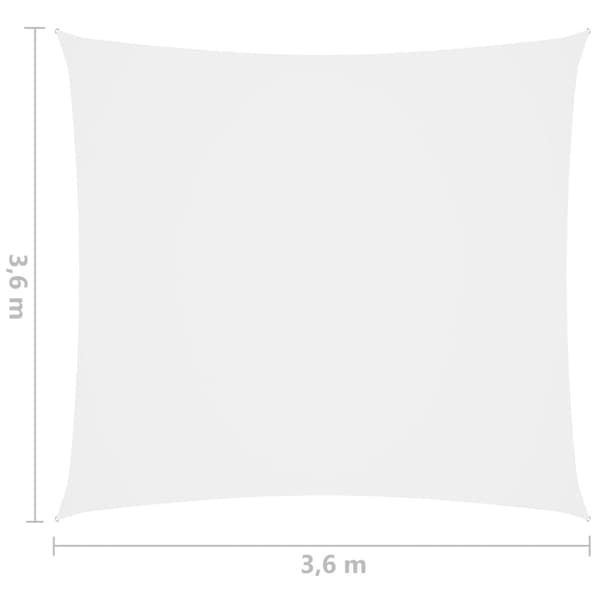 Aurinkopurje Oxford-kangas neliö 3,6x3,6 m valkoinen - Aurinkovarjopurje - Aurinkovarjopurjeet - Home & Living